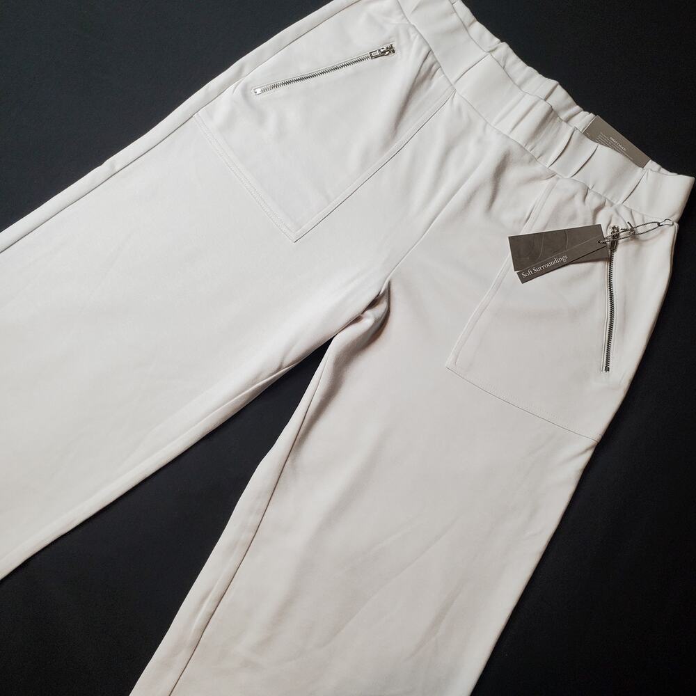 Soft Surroundings Women's Size PL NWT Caicos Knit Crop Wide Leg White 3FW36